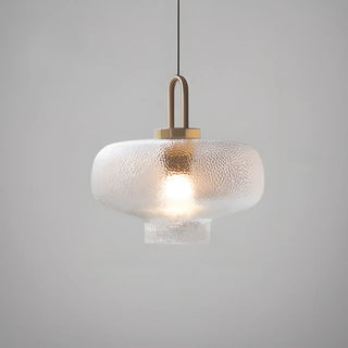Contemporary Lantern Glass Living Room Gold Pendant Light Image - 6