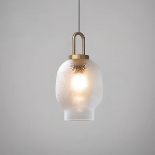 Contemporary Lantern Glass Living Room Gold Pendant Light Image - 7