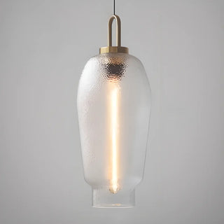 Contemporary Lantern Glass Living Room Gold Pendant Light Image - 8