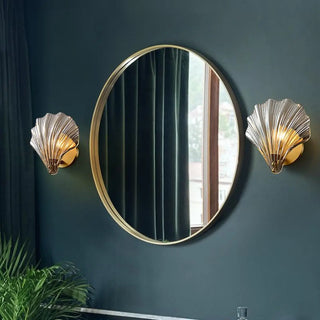ZOWALA - Elegant Gold Seashell Glass Vanity Wall Light Image - 1