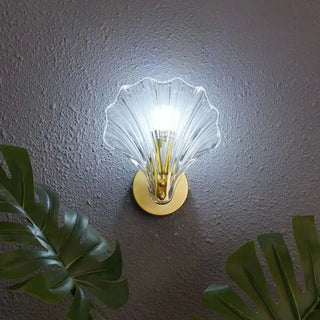 ZOWALA - Elegant Gold Seashell Glass Vanity Wall Light Image - 11