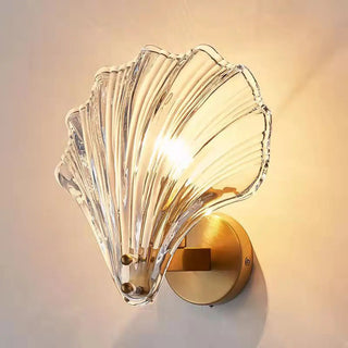 ZOWALA - Elegant Gold Seashell Glass Vanity Wall Light Image - 12