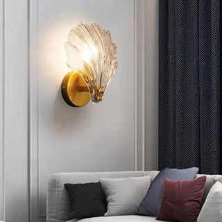 ZOWALA - Elegant Gold Seashell Glass Vanity Wall Light Image - 2