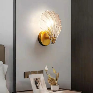 ZOWALA - Elegant Gold Seashell Glass Vanity Wall Light Image - 4