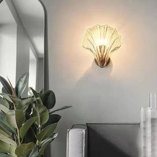 ZOWALA - Elegant Gold Seashell Glass Vanity Wall Light Image - 5
