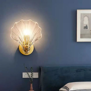 ZOWALA - Elegant Gold Seashell Glass Vanity Wall Light Image - 6