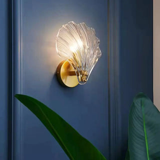 ZOWALA - Elegant Gold Seashell Glass Vanity Wall Light Image - 7