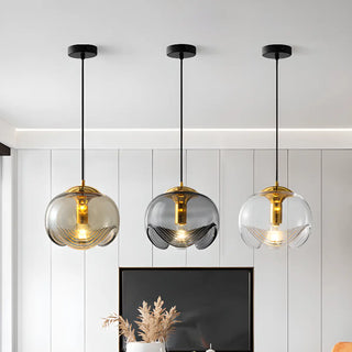 ZOWALA - Contemporary Globe Glass Living Room Amber Pendant Light Image - 1