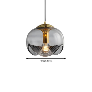 ZOWALA - Contemporary Globe Glass Living Room Amber Pendant Light #size