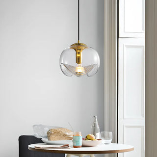 ZOWALA - Contemporary Globe Glass Living Room Amber Pendant Light Image - 3