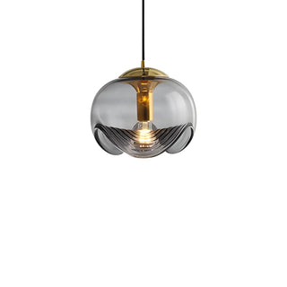 ZOWALA - Contemporary Globe Glass Living Room Amber Pendant Light Image - 5