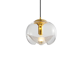 ZOWALA - Contemporary Globe Glass Living Room Amber Pendant Light Image - 6