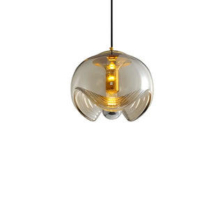 ZOWALA - Contemporary Globe Glass Living Room Amber Pendant Light Image - 7
