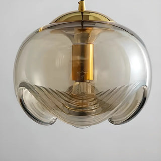 ZOWALA - Contemporary Globe Glass Living Room Amber Pendant Light Image - 9
