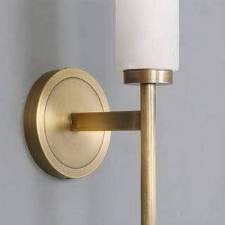 ZOWALA - Contemporary Cylinder Alabaster Gold Bedside Wall Sconce Image - 9