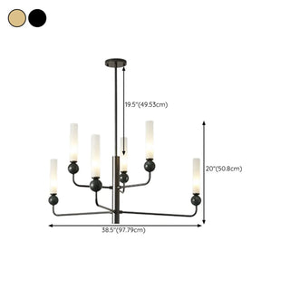 ZOWALA - Modern Adjustable Height Geometric Brass Acrylic Chandelier #size