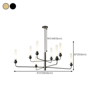 ZOWALA - Modern Adjustable Height Geometric Brass Acrylic Chandelier Image - 19