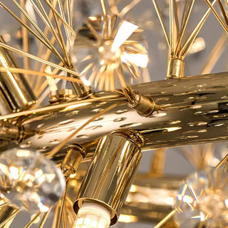 ZOWALA - Luxury Gold Double Tier Circle Clear Crystal Chandelier Image - 11
