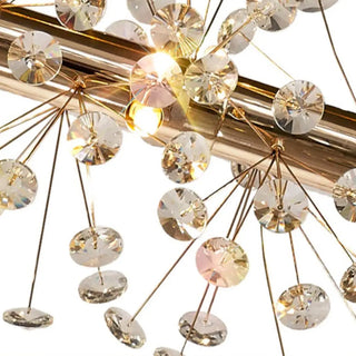 ZOWALA - Luxury Gold Double Tier Circle Clear Crystal Chandelier Image - 12