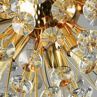 ZOWALA - Luxury Gold Double Tier Circle Clear Crystal Chandelier Image - 13