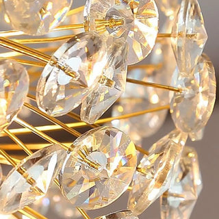 ZOWALA - Luxury Gold Double Tier Circle Clear Crystal Chandelier Image - 14