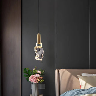 Contemporary Clear Crystal Stone Bedroom Pendant Light Zawala Image - 1