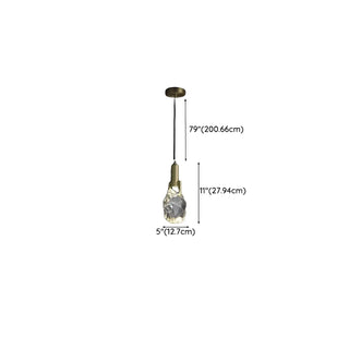 Contemporary Clear Crystal Stone Bedroom Pendant Light Zawala #size