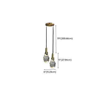 Contemporary Clear Crystal Stone Bedroom Pendant Light Zawala Image - 14