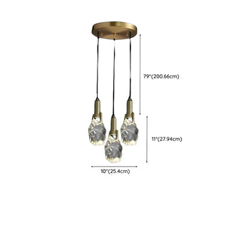 Contemporary Clear Crystal Stone Bedroom Pendant Light Zawala Image - 15
