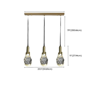 Contemporary Clear Crystal Stone Bedroom Pendant Light Zawala Image - 16