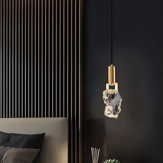 Contemporary Clear Crystal Stone Bedroom Pendant Light Zawala Image - 2