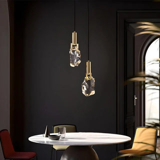 Contemporary Clear Crystal Stone Bedroom Pendant Light Zawala Image - 3