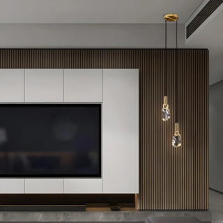 Contemporary Clear Crystal Stone Bedroom Pendant Light Zawala Image - 5