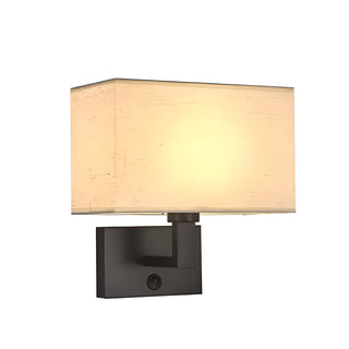 Contemporary Gold Rectangular Fabric Wall Sconce Zawala Image - 11