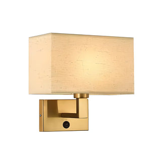 Contemporary Gold Rectangular Fabric Wall Sconce Zawala Image - 12