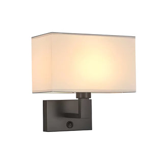 Contemporary Gold Rectangular Fabric Wall Sconce Zawala Image - 13