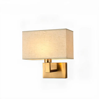 Contemporary Gold Rectangular Fabric Wall Sconce Zawala Image - 16