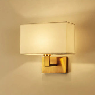 Contemporary Gold Rectangular Fabric Wall Sconce Zawala Image - 18