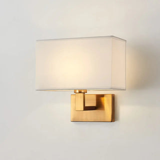 Contemporary Gold Rectangular Fabric Wall Sconce Zawala Image - 19