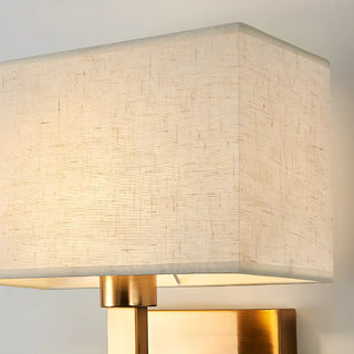 Contemporary Gold Rectangular Fabric Wall Sconce Zawala Image - 21