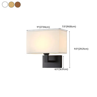 Contemporary Gold Rectangular Fabric Wall Sconce Zawala #size