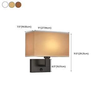 Contemporary Gold Rectangular Fabric Wall Sconce Zawala Image - 23