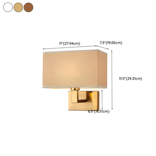 Contemporary Gold Rectangular Fabric Wall Sconce Zawala Image - 24