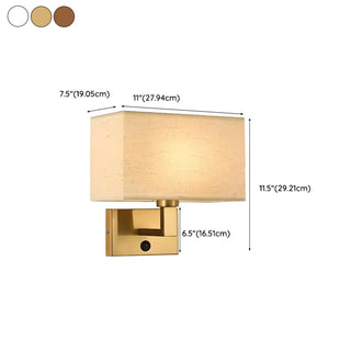 Contemporary Gold Rectangular Fabric Wall Sconce Zawala Image - 25