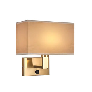 Contemporary Gold Rectangular Fabric Wall Sconce Zawala Image - 7