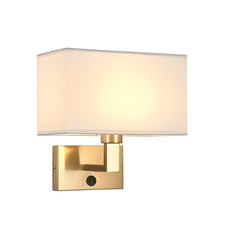 Contemporary Gold Rectangular Fabric Wall Sconce Zawala Image - 8