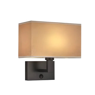 Contemporary Gold Rectangular Fabric Wall Sconce Zawala Image - 9
