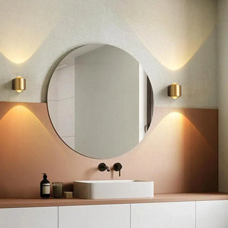Contemporary Gold Cylinder Metal LED Vanity Sconce Zawala Image - 1