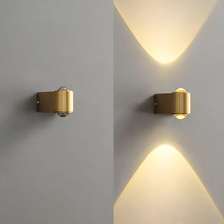 Contemporary Gold Cylinder Metal LED Vanity Sconce Zawala Image - 10