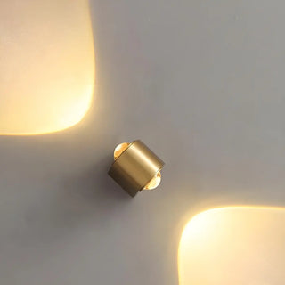Contemporary Gold Cylinder Metal LED Vanity Sconce Zawala Image - 11